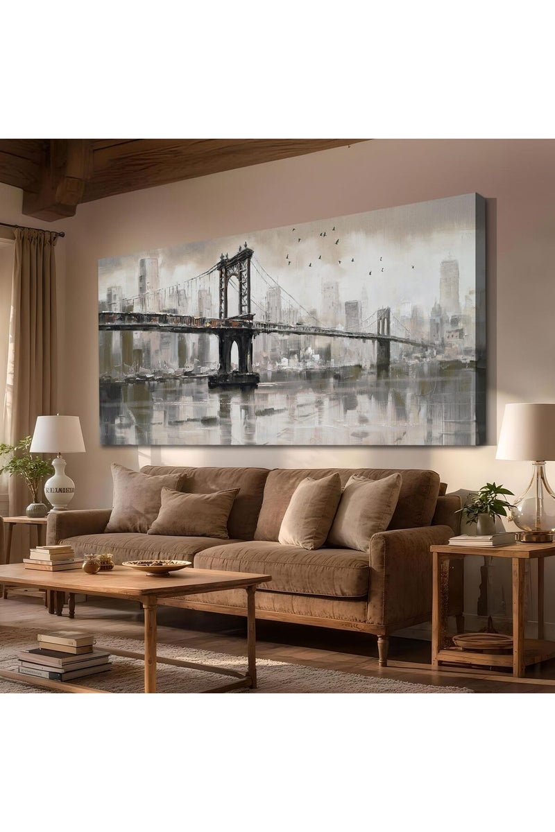 EMODA Vintage-Style Minimalist Canvas Artwork 60x120 cm – Personalized Wrap Framed Decor - Image 2