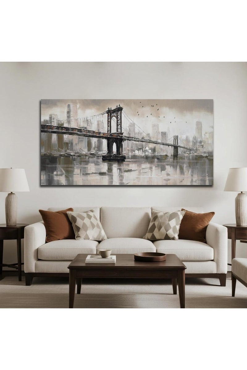 EMODA Vintage-Style Minimalist Canvas Artwork 60x120 cm – Personalized Wrap Framed Decor - Image 3