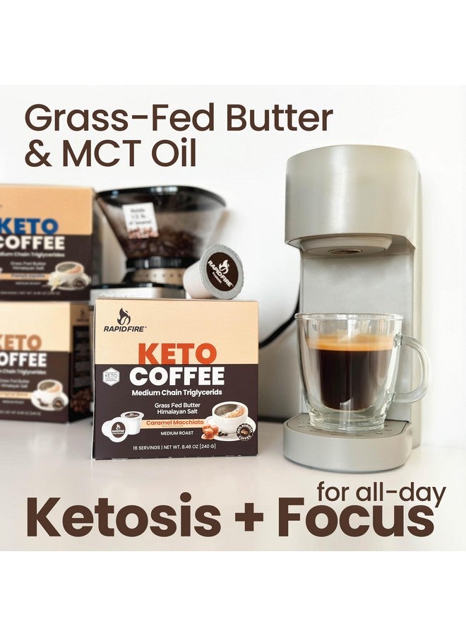 Rapid Fire Rapidfire Caramel Macchiato Ketogenic High Performance Keto Coffee Pods, Supports Energy & Metabolism, Weight Management, Single Serve K Cup, Brown, 16 Count  - Image 2