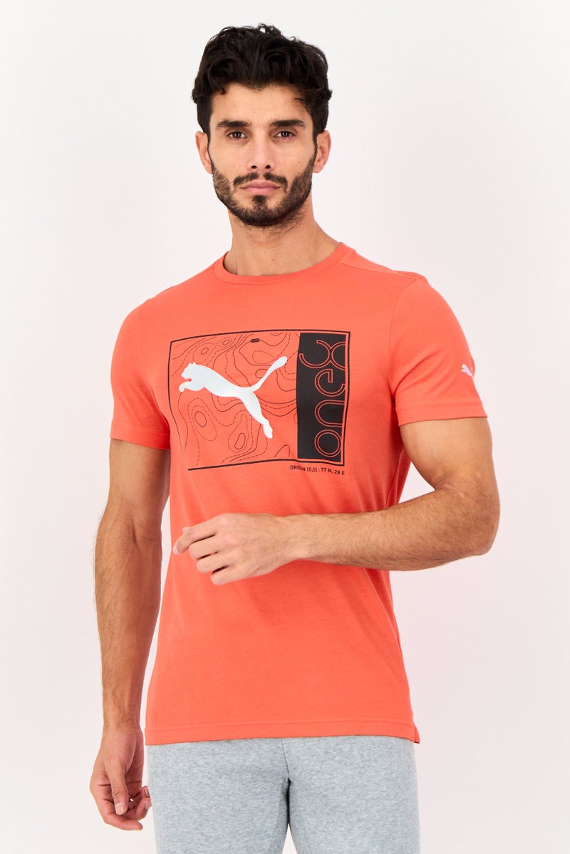 PUMA تي شيرت رياضي قصير الأكمام للرجال من بومة x One8، أحمر - Image 1