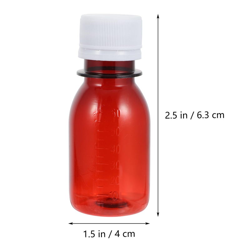 20pcs 60ml Plastic Graduated Reagent Bottles Leak Proof with Dropper Caps 10 Amber 10 Clear - Image 3