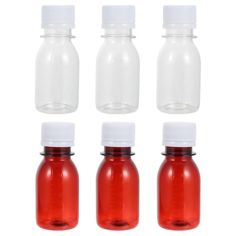 20pcs 60ml Plastic Graduated Reagent Bottles Leak Proof with Dropper Caps 10 Amber 10 Clear - Image 2