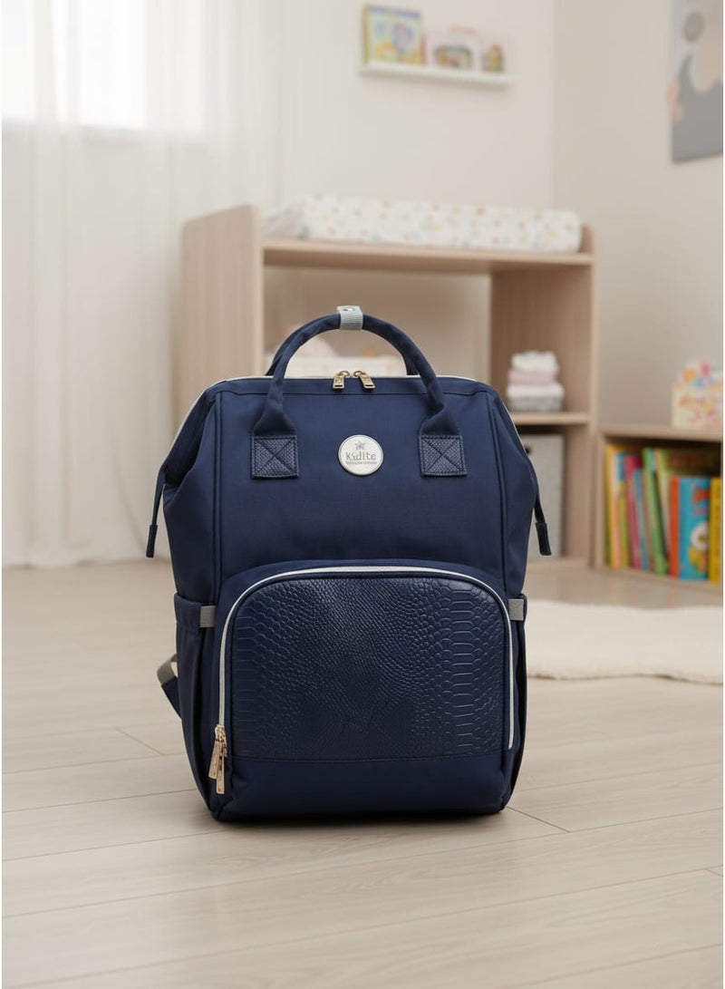 شنطة كيديلو الاحترافية للأمهات بملمس جلدي فاخر- شنطة ضهر سعة كبيرة بجيوب حرارية ومفرش غيار - شنطة بيبي للمشاوير والسفر - Image 2
