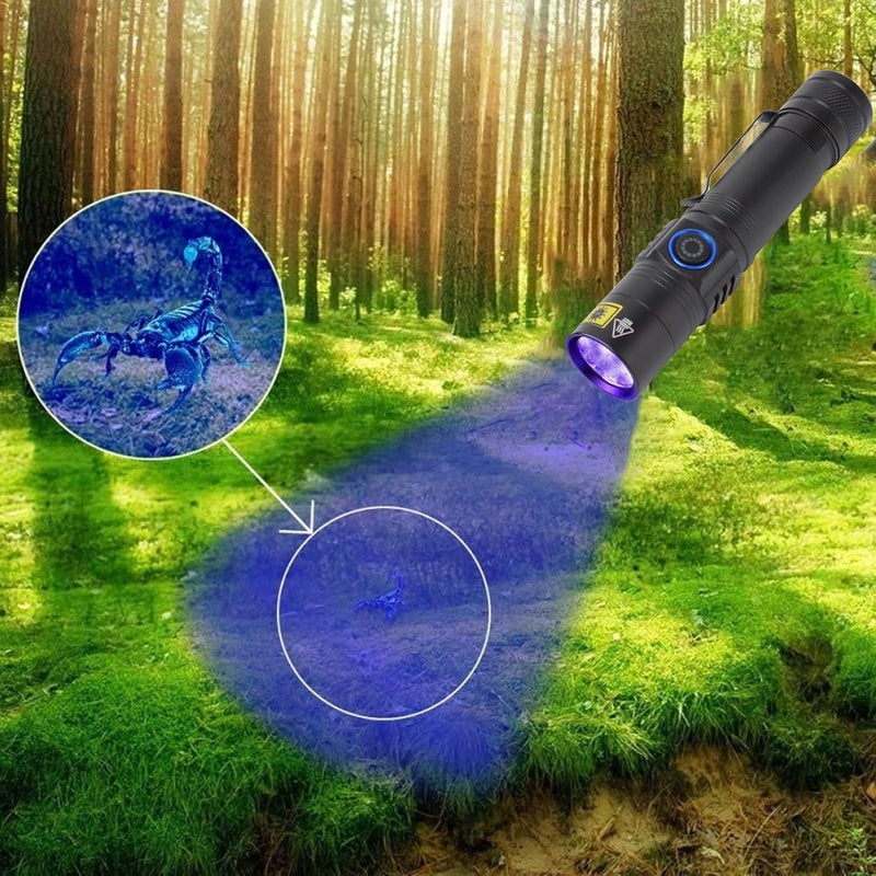 Naroote LED Black Light Flashlight, 365nm Rechargeable Portable Blacklight Detector with Pure 365nm Light & Aluminum Alloy Housing, Ideal for Finding Scorpions, Dog Urine & AC Leaks - Image 3