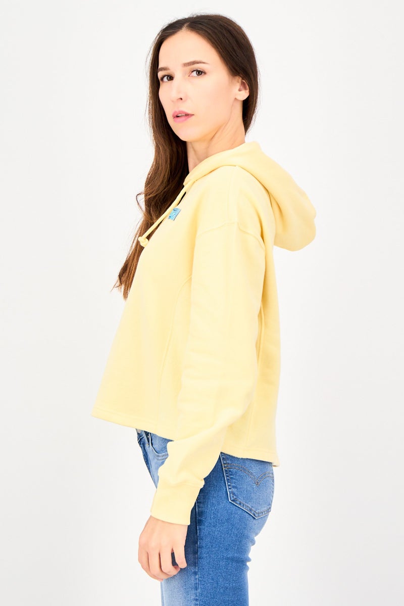VANS Women Brand Logo Long Sleeve Hoodie, Yellow - Image 2