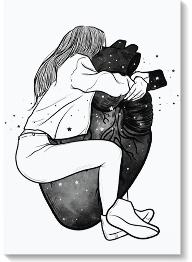 RYN Hug Heart Wall Art Multicolour 40x60cm - Image 1