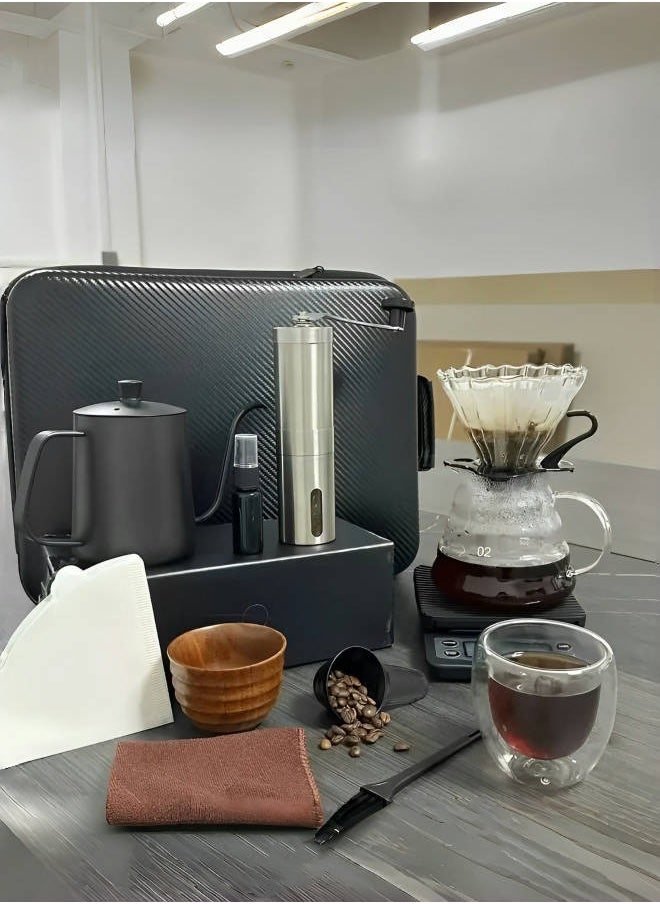 Perfin - V60 Coffee Drip Kit  - 12 Pieces Pour Over Espresso Kit ，With Tool Case ,  For Coffee Table, Kitchen, Camping - Image 1