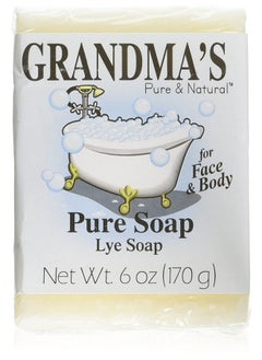 ldreamam Grandma's Pure Lye Soap Bar - 6.0 oz Unscented Face & Body Wash Cleans with No Detergens, Dyes & Fragrances - 60018 (4 Pack)  - Image 1