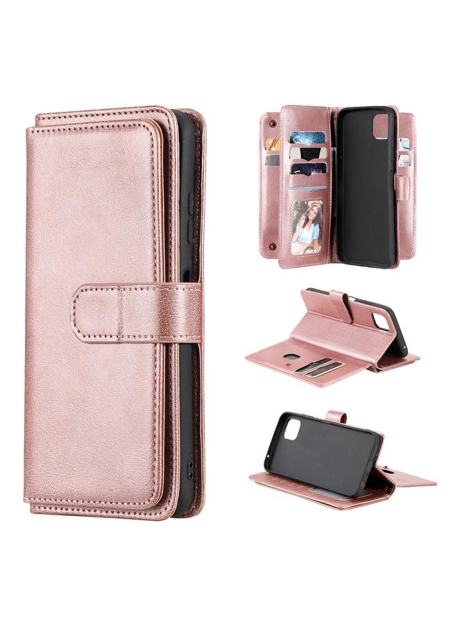 S-TOP Case For Samsung Galaxy A22 5G Multifunctional Magnetic Copper Buckle Horizontal Flip Solid Color Leather Case with 10 Card Slots & Wallet & Holder & Photo Frame - Image 1