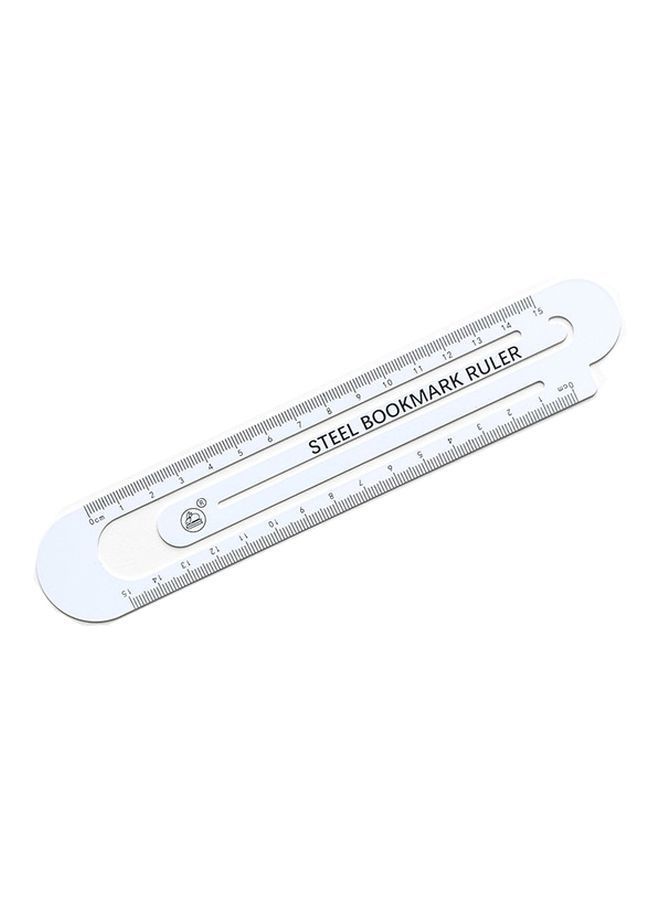 NIBEMINENT Pack Of 3 Steel Bookmark Ruler White