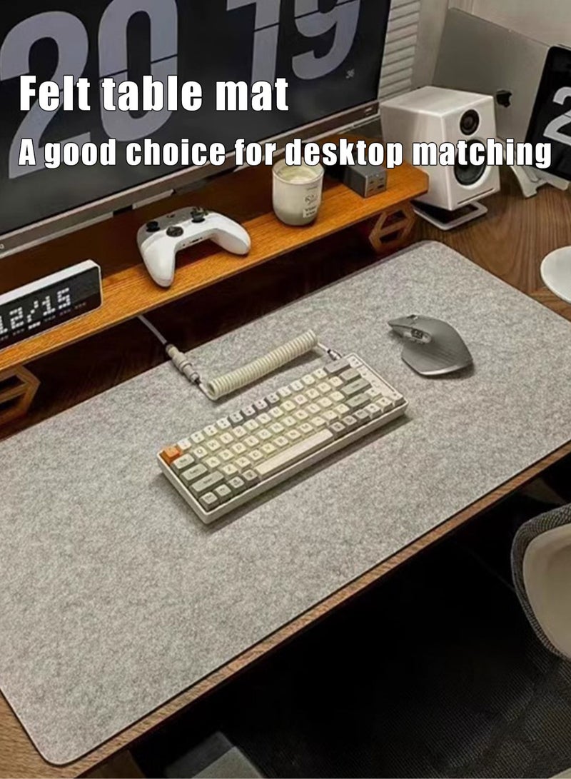 Dark Gray Premium Felt Desk Mat Anti Slip Desk Pad Large Mouse Pads for desk, Keyboard Pad Desk Protector Computer Mat for Desk Decor Aesthetic Home Office Accessories（800x*300*3mm） - Image 1