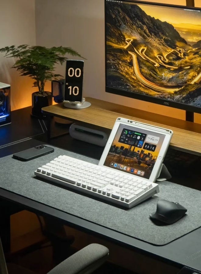 Dark Gray Premium Felt Desk Mat Anti Slip Desk Pad Large Mouse Pads for desk, Keyboard Pad Desk Protector Computer Mat for Desk Decor Aesthetic Home Office Accessories（800x*300*3mm） - Image 2