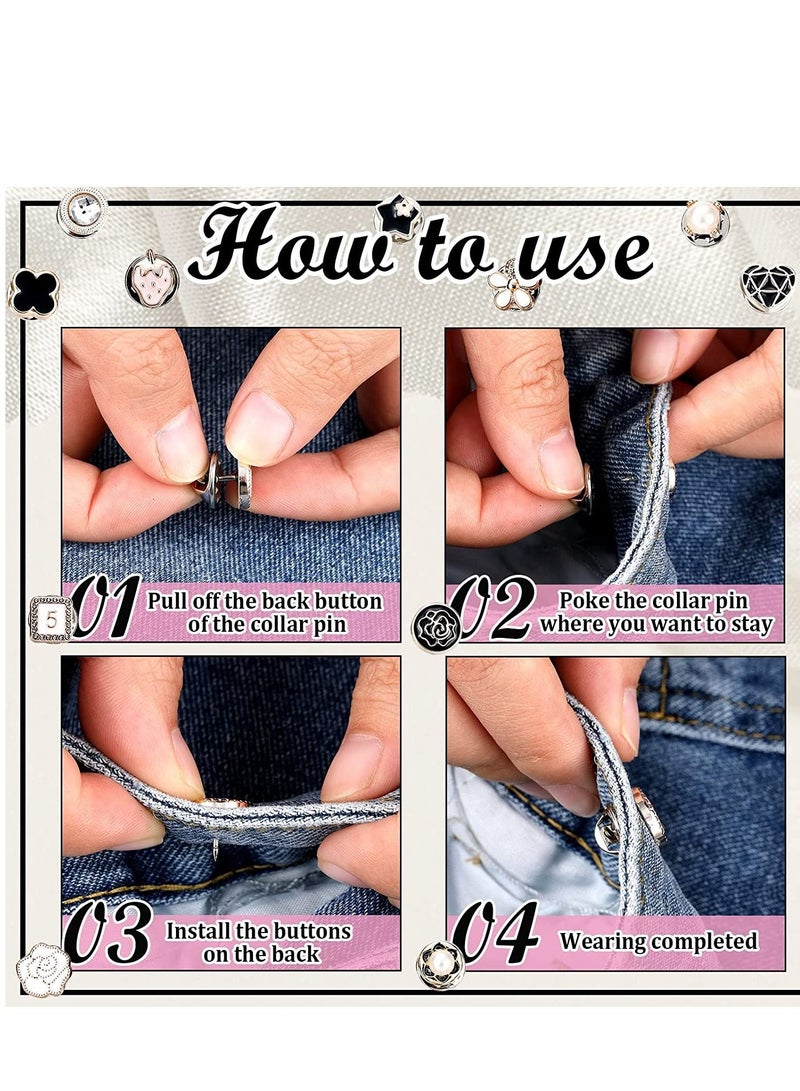 SYOSI Brooch Buttons Cover, 80 Pcs Safty Button Pins Blouse Pins Women Button Pins Jewelry for Clothing Hats Jacket Bags Accessories Supplies DIY Crafts - Image 4