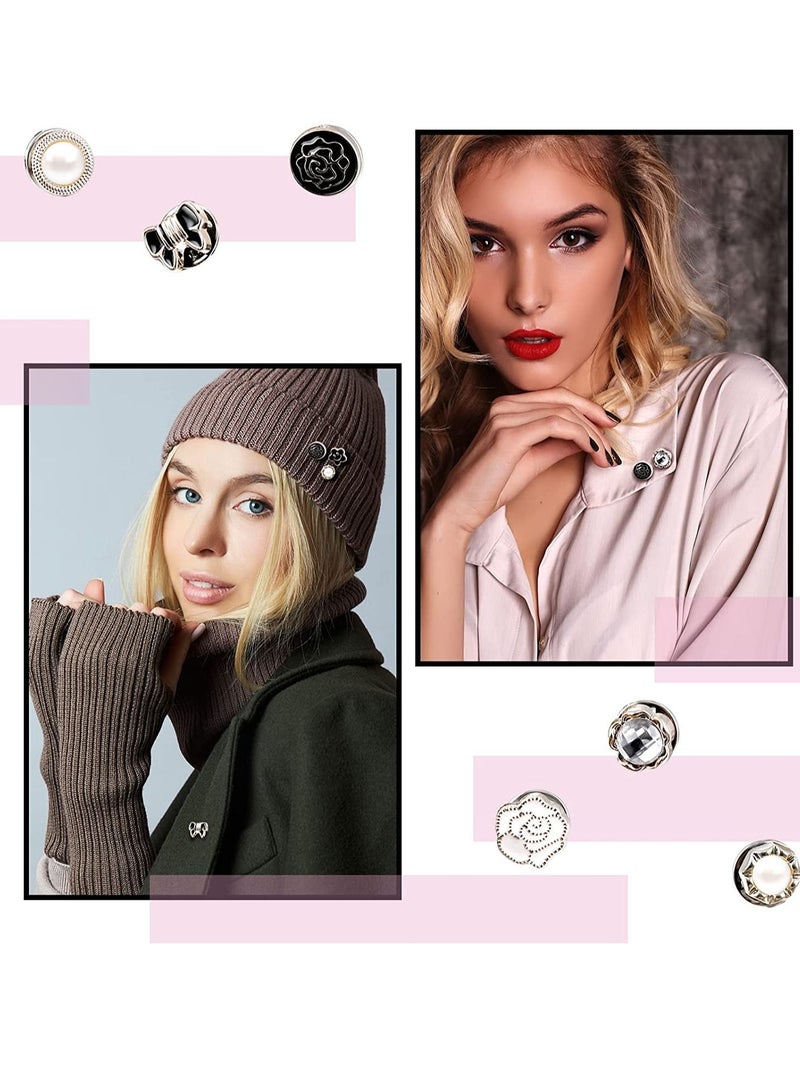 SYOSI Brooch Buttons Cover, 80 Pcs Safty Button Pins Blouse Pins Women Button Pins Jewelry for Clothing Hats Jacket Bags Accessories Supplies DIY Crafts - Image 2