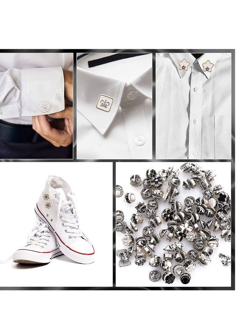 SYOSI Brooch Buttons Cover, 80 Pcs Safty Button Pins Blouse Pins Women Button Pins Jewelry for Clothing Hats Jacket Bags Accessories Supplies DIY Crafts - Image 3