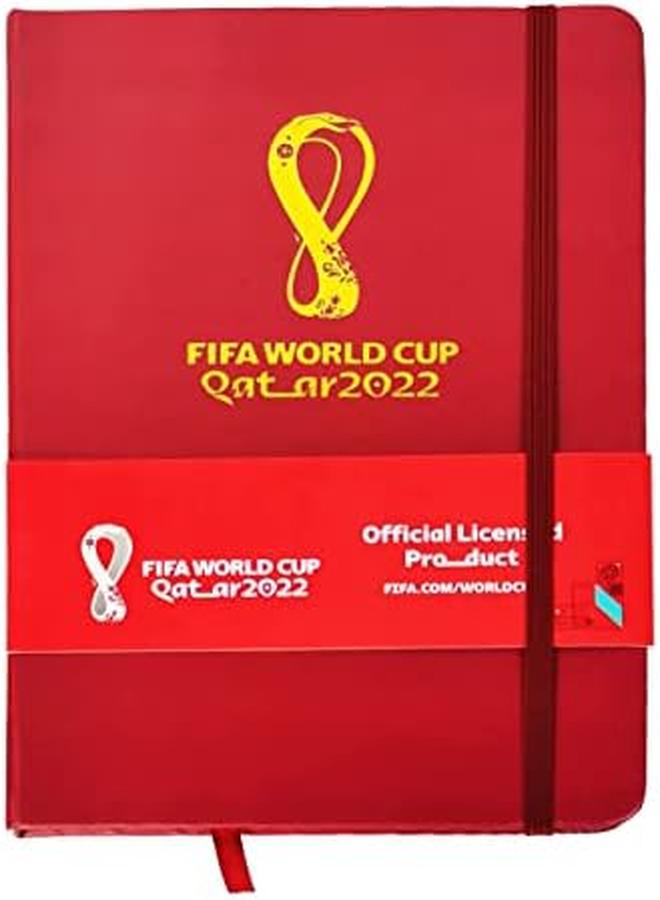 فيفا دفتر ملاحظات 2022 Emblem A5 مع شريط مطاطي من جلد البولي يوريثان الرسمي B 114331 - Image 2