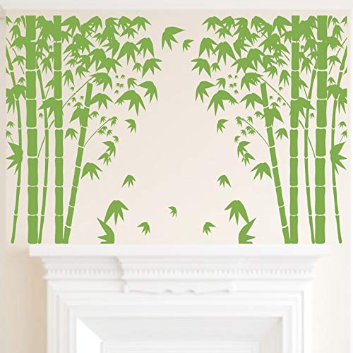StickMe ' Green - Bamboo - Tree - Nature - Birds - Decorative - Creative - Colorful - Wall Sticker' -SM152 (Multi Colour, Vinyl - 100cm X 80 cm)-Self-Adhesive - Image 2