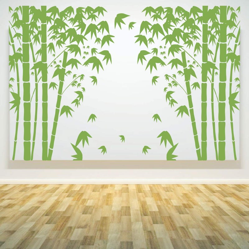 StickMe ' Green - Bamboo - Tree - Nature - Birds - Decorative - Creative - Colorful - Wall Sticker' -SM152 (Multi Colour, Vinyl - 100cm X 80 cm)-Self-Adhesive - Image 5