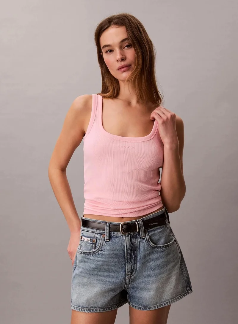 Slim Ribbed Cotton Tank Top