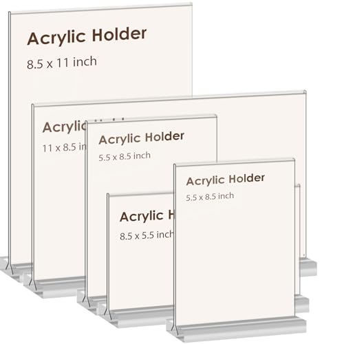 newnewshow 8.5x11 Acrylic Sign Holder 3 Pack Vertical Double-Sided Display (Optional 8.5x11 8.5x5.5 5x7 Horizontal and Vertical) - Image 5