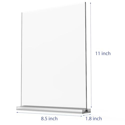 newnewshow 8.5x11 Acrylic Sign Holder 3 Pack Vertical Double-Sided Display (Optional 8.5x11 8.5x5.5 5x7 Horizontal and Vertical) - Image 2