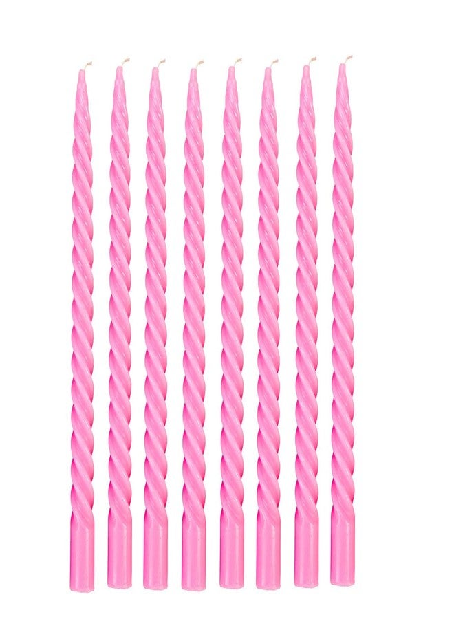 Luces Paraffin Wax Smokeless Scented Pink Colour Twisted Stick Candles Decorations for Living Room Pack of 4 - Image 3