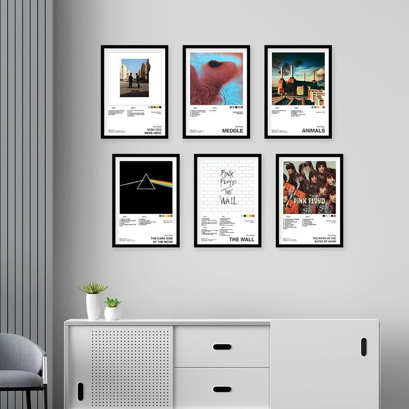 CodersParadise إطارات ملصقات حائط بينك فلويد، مجموعة من 6، مقاس 8 × 12 سم (A4)، ع��ل فني جمالي، ملصقات مؤطرة لغرفة المعيشة، غرفة النوم، المنزل والمكتب - Image 3