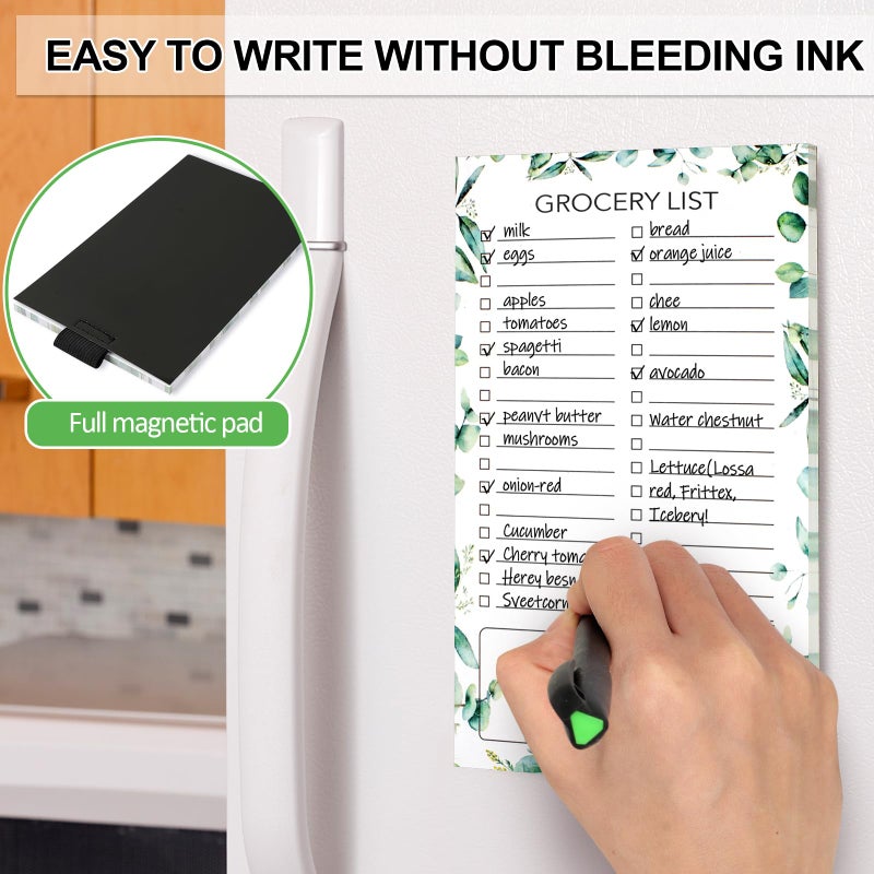 Joyberg 2 PCS Magnetic Grocery List Pads for Fridge, 4.5x7.5 Inches Magnetic Note Pad for Fridge, Grocery List Magnet Pad for Refridge, Magnetics Notepads, Shopping Lists, 60 Pages Per Notepad - Image 5