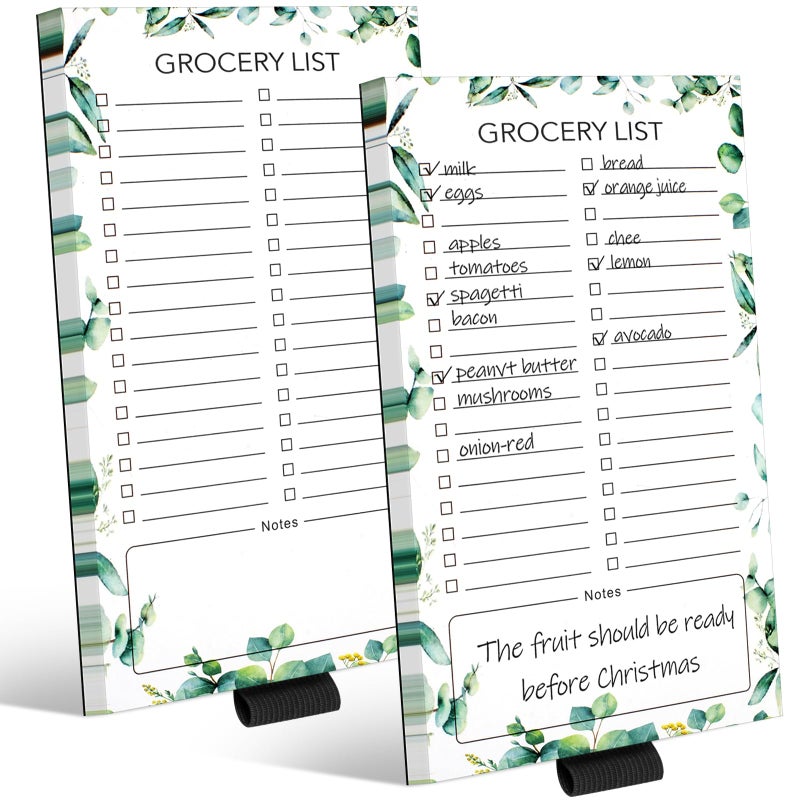 Joyberg 2 PCS Magnetic Grocery List Pads for Fridge, 4.5x7.5 Inches Magnetic Note Pad for Fridge, Grocery List Magnet Pad for Refridge, Magnetics Notepads, Shopping Lists, 60 Pages Per Notepad - Image 1