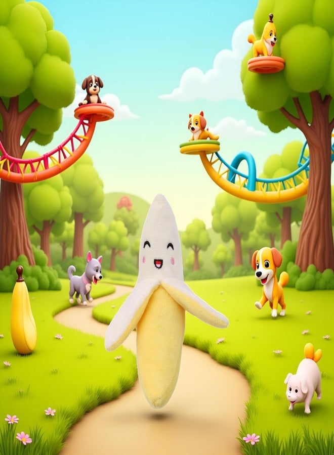 Tustao Yellow Banana Squeeze Squeaker Puppy Dog Toys, Plush Dog Chew Toys Dog Squeak Puppy,Dog Toys to Keep Them Busy - Image 4