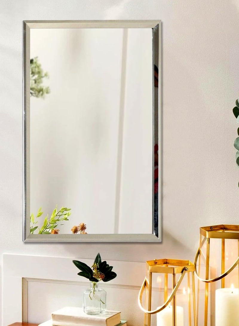 Rectangular Mirror With Stainless Steel Frame 80*60cm.  - Image 3