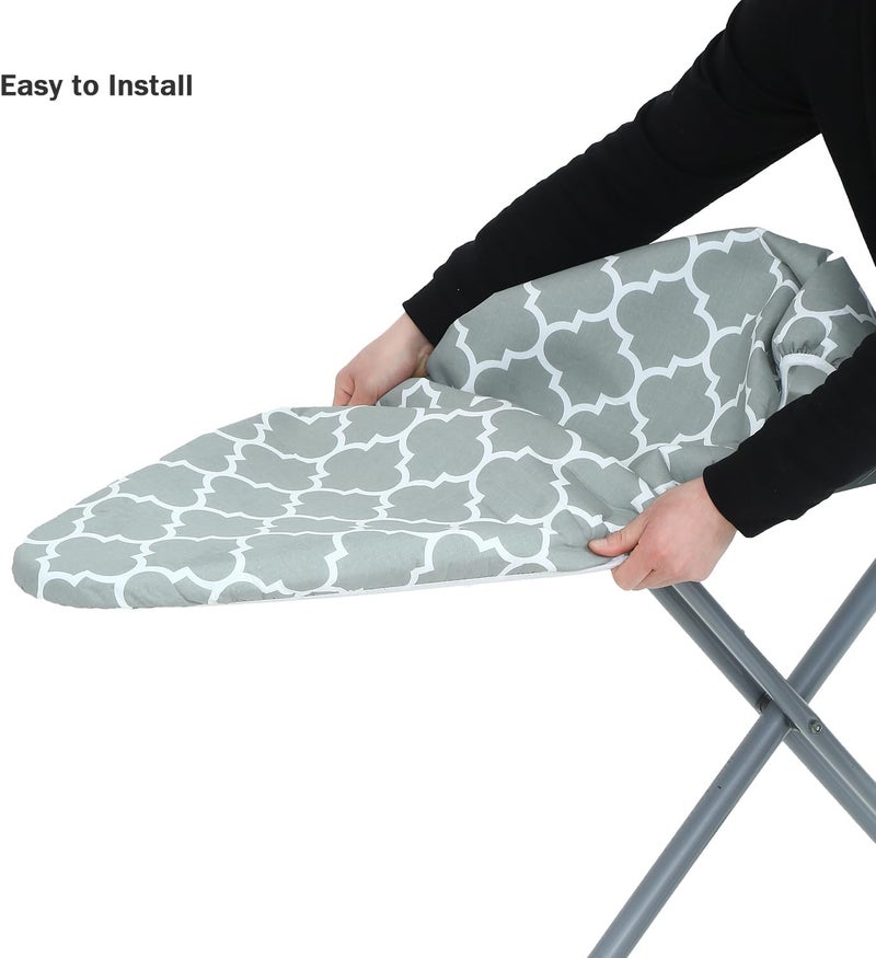 LCLW Ironing Board Cover and Pad Standard Size 15" x 54",3 Pairs of Hook and Loop Fastener Straps,Elastic Edges,Cotton Iron Board Cover with Scorch Resistant Thick Padding(012) - Image 5