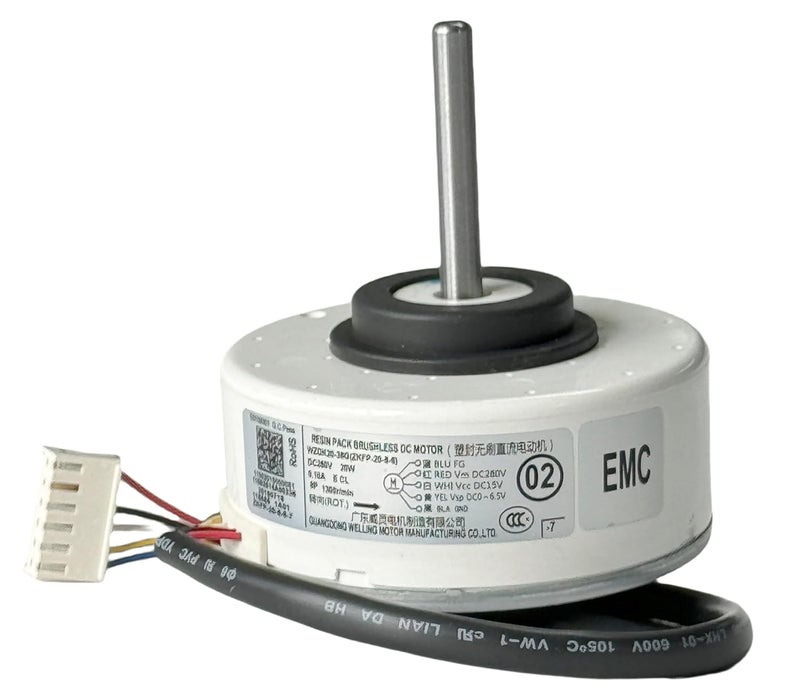 IXGPUTS Air Conditioning Motor WZDK20-38G (ZKFP-20-8-6) OEM DC Brushless Fan Motor, 20W Inverter Air Conditioner Brushless DC Motor for Central air Conditioner, CCW 1300rpm DC280V 0.10A - Image 5