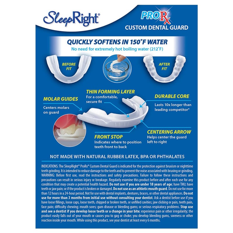 SleepRight حارس الأسنان SleepRight ProRx المخصص - واقي فم لطحن الأسنان أثناء الليل، واقيات ليلية لطحن الأسنان، واقي أسنان مريح للنوم، حماية مخصصة لطحن الأسنان - Image 3