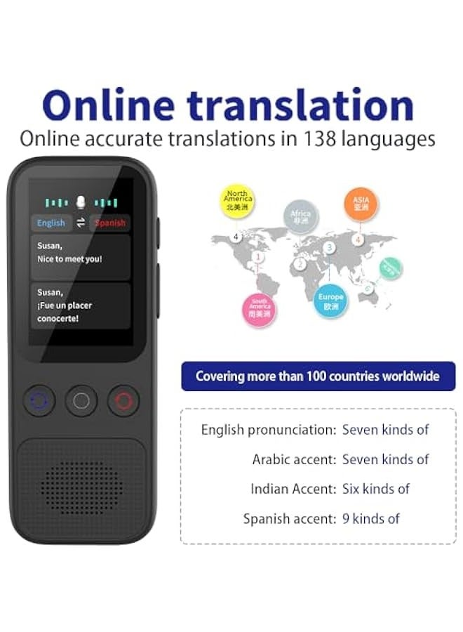 أنكوفو اللغة معدات الترجمة ، ودعم 138 لغة ، في الوقت الحقيقي غير متصل معدات الترجمة ، الترجمة الصوتية غير متصل ، في الوقت الحقيقي المحمولة ثنائية الاتجاه في الوقت الحقيقي لغة الترجمة للسياحة والأعمال التجارية التعلم - Image 5