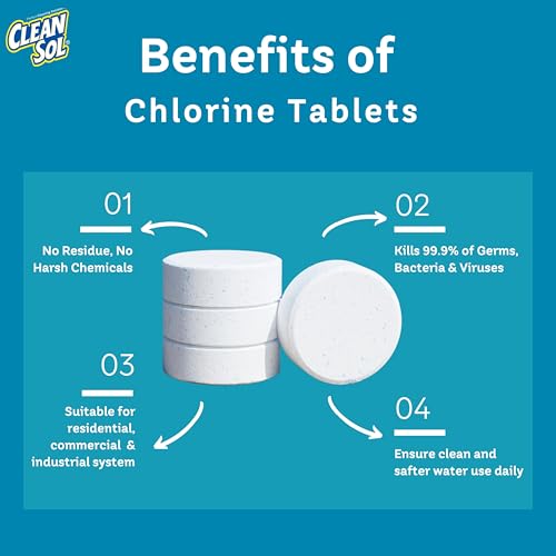 Cleansol Chlorine Tablets for Water Tank Disinfection – 10g Each (Pack of 30) | 1 Tablet Treats 1000 litres | Kills Germs & Controls Odour | Ideal for Overhead & Underground Water Tanks - Image 3