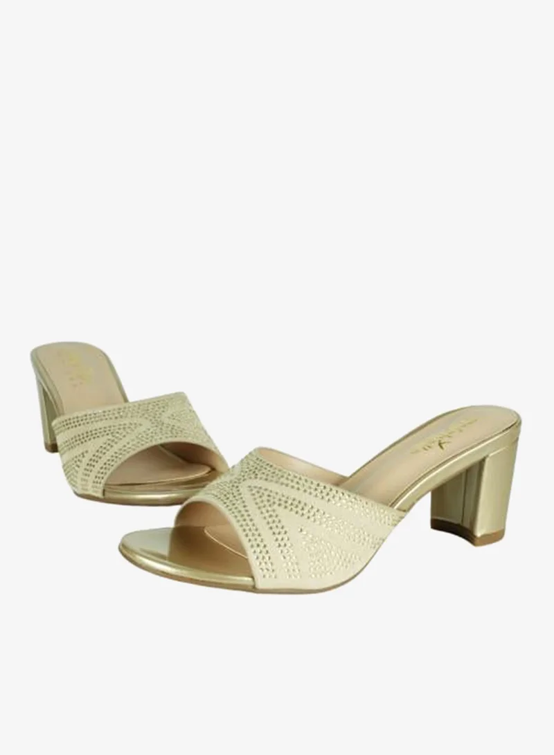 Michelle Morgan 092-2932 Michelle Morgan Ladies Block Heel Sandals 314RJ199 Gold