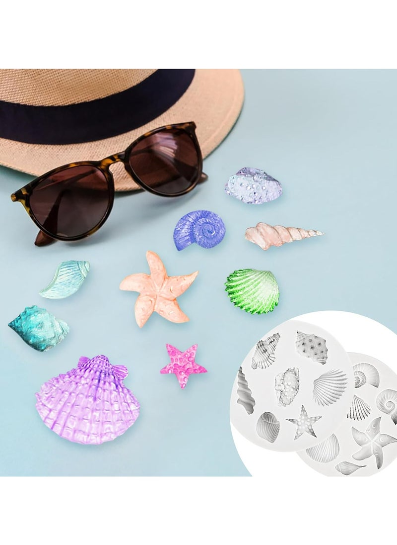 3-Piece Marine Theme Silicone Moulds – Shells, Starfish, and Conch for Chocolate, Cake, and Fondant DIY