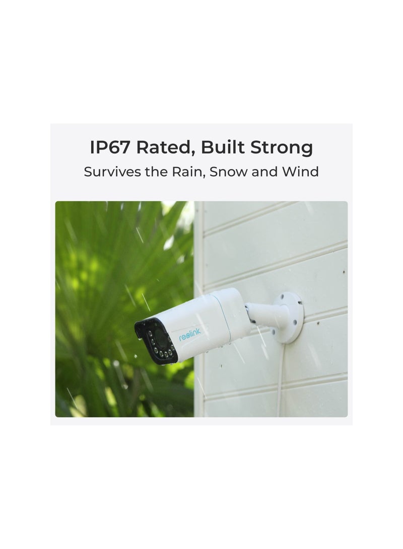 ريولينك كاميرا CCTV ذكية P430 بدقة 4K مع PoE – 8MP Ultra HD مع زوم بصري 5×، رؤية ليلية ملونة، كشف AI للأشخاص/المركبات/الحيوانات، صوت ثنائي الاتجاه وإضاءة خارجية للأمان - Image 3