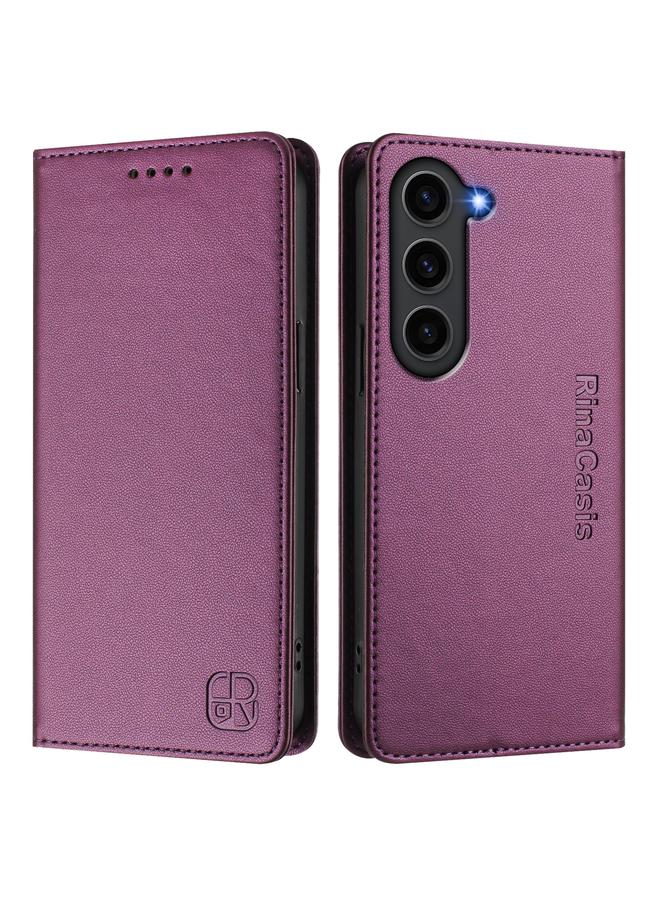 S-TOP Case For Samsung Galaxy S23 5G RC01 Dual-Folded Magnetic Suction RFID Leather Phone Case - Image 2