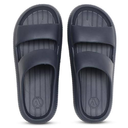 Aqualite Men's Slides Slippers | Slip-On Comfort Flipflop Flat Base, Anti-Skid Sole & Lightweight | Casual Home & Outdoor Sandal for Men - Image 1