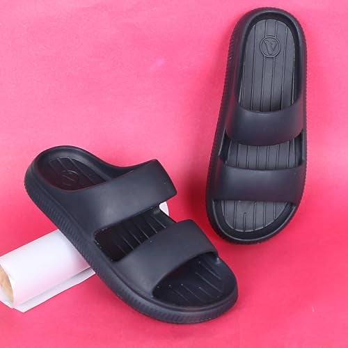 Aqualite Men's Slides Slippers | Slip-On Comfort Flipflop Flat Base, Anti-Skid Sole & Lightweight | Casual Home & Outdoor Sandal for Men - Image 2