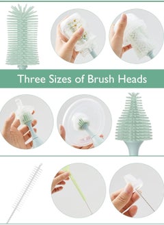 Momcozy Bottle Brush Kit, Innovative Push-Press Design for Better Cleaning - Baby Bottle Cleaner Brush for Baby Bottle, Breast Pumps, Nipples, and More - Can Generate Foam for Better Cleaning  - Image 3