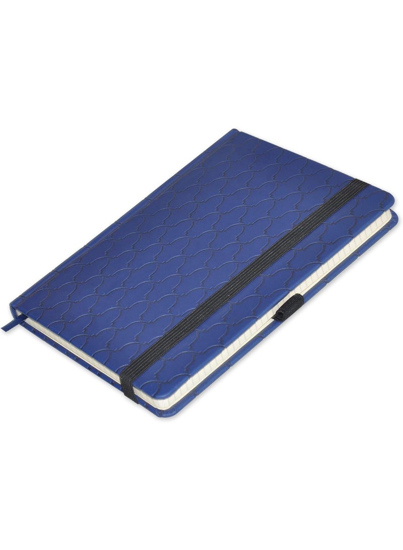 FIS FIS® Executive Notebook, Size 13x21CM, 96 Sheets 5MM Square With Elastic PU Window Blue Design 1 -FSNBEX5M1321BL1  - Image 1