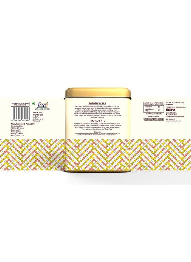 The Indian Chai - Skin Glow Tea 30 Pyramid Tea Bags With Rose Chamomile Lavender Sage For Clear Skin Fights Hormonal Acne & Blemishes - Image 1