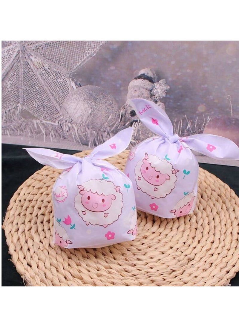 50  قطعة من أكياس توزيعات العيد لتعبئة وتغليف الحلوى والهدايا وتخزين الطعام برباط أكياس للحفلات والمناسبات - Image 3