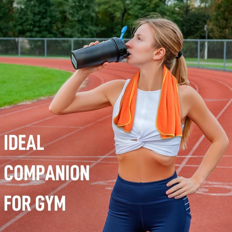 Sinland Microfiber Gym Towels Sports Fitness Workout Sweat Towel Super Soft and Absorbent 3 Pack 16 Inch X 32 Inch - Image 2