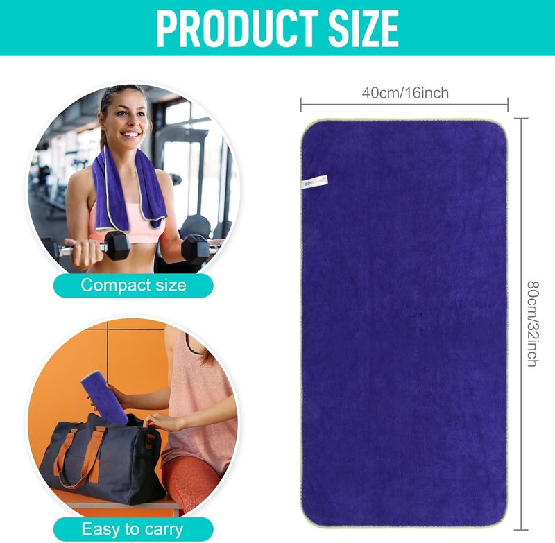 Sinland Microfiber Gym Towels Sports Fitness Workout Sweat Towel Super Soft and Absorbent 3 Pack 16 Inch X 32 Inch - Image 5
