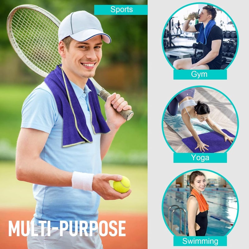 Sinland Microfiber Gym Towels Sports Fitness Workout Sweat Towel Super Soft and Absorbent 3 Pack 16 Inch X 32 Inch - Image 4