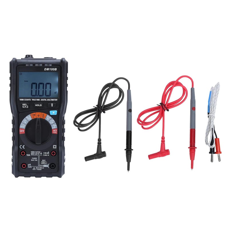 DM100B Digital Multimeter 10000 Count LCD Voltmeter with NCV Detection and BurnProof - Image 2